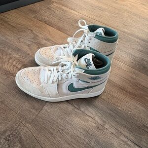 Nike White and Green Athletic Shoes